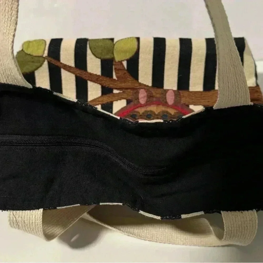 Large fabric owl tote